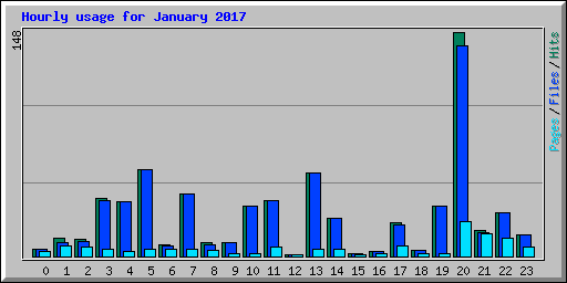 Hourly usage for January 2017